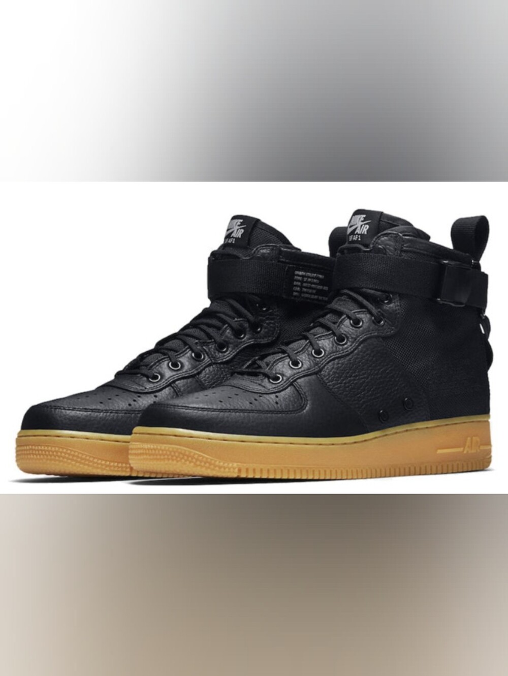 Nike-SF Air Force 1 Mid 'Black Gum' Men's  High-Top Sneakers Size 11 Used Exc